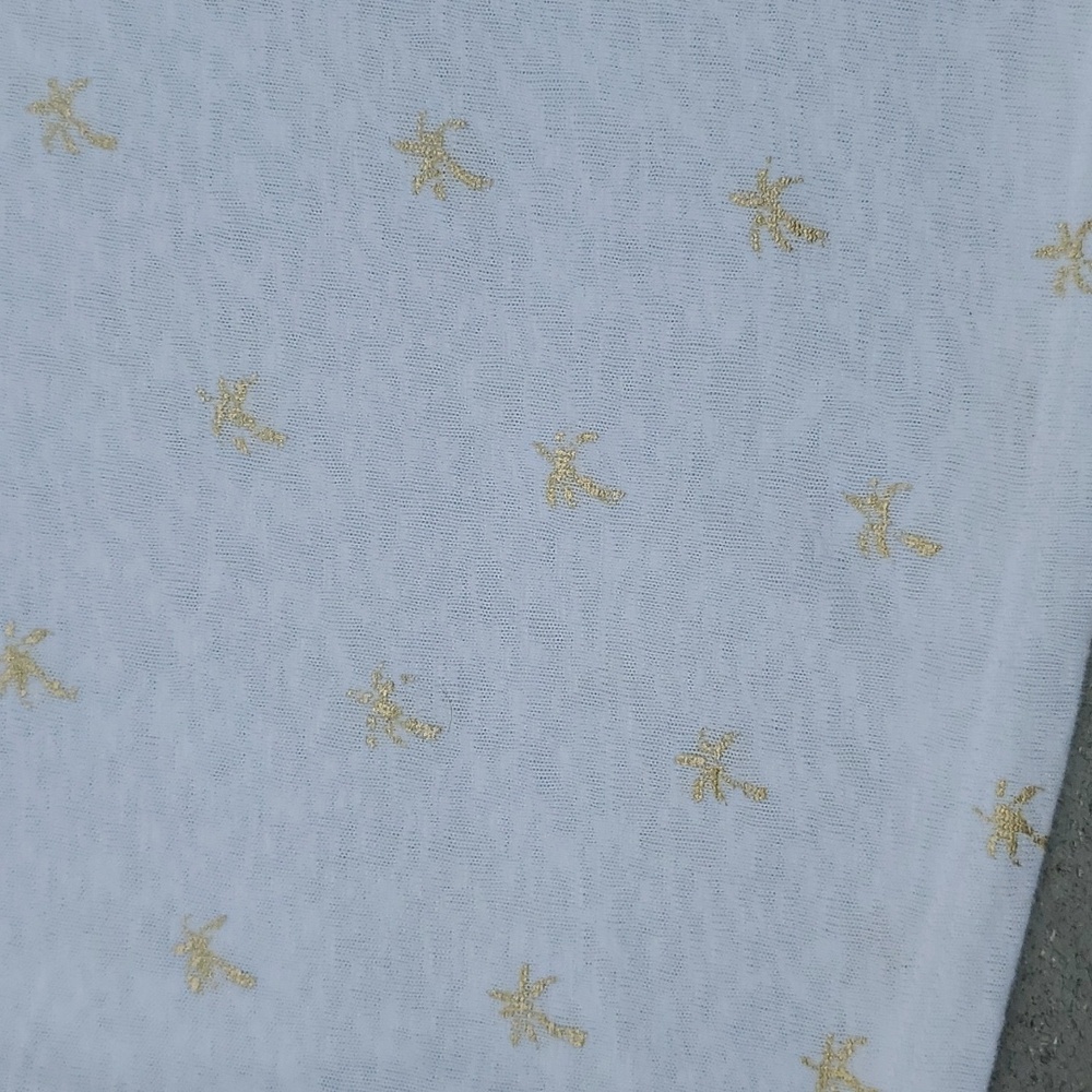 Loft Flutter Sleeve Metallic Palm Tree Print Shirt - image 8